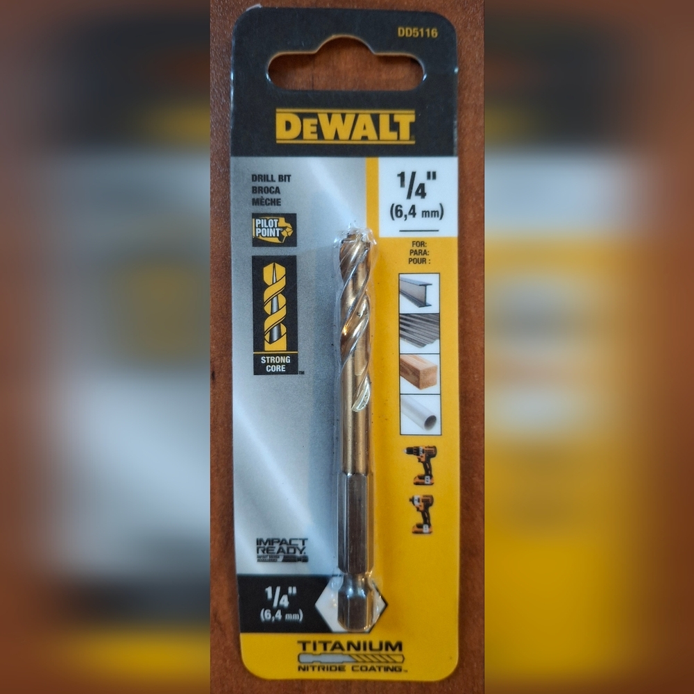 Dewalt Impact Ready 1/4" High Speed Drill Bit Quick-Change Hex Shank DD5116